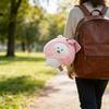 Joke Bear Peach Plush Keychain With Soft Short Pile For Gift And Bag Decor