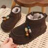 Girls' Fleece-Lined Snow Boots, 2025 Winter Collection, Warm, Stylish, Non-Slip, Short Cotton Boots for Little Girls.
