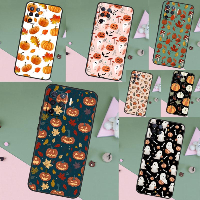 Herbstlaub Kürbis Halloween Für OPPO A96 A76 A16 A5 A6 Pro A15 A17 A57 A18 A38 A58 A78 A98 A54 A74 A94 A40 A60 A80 Hülle