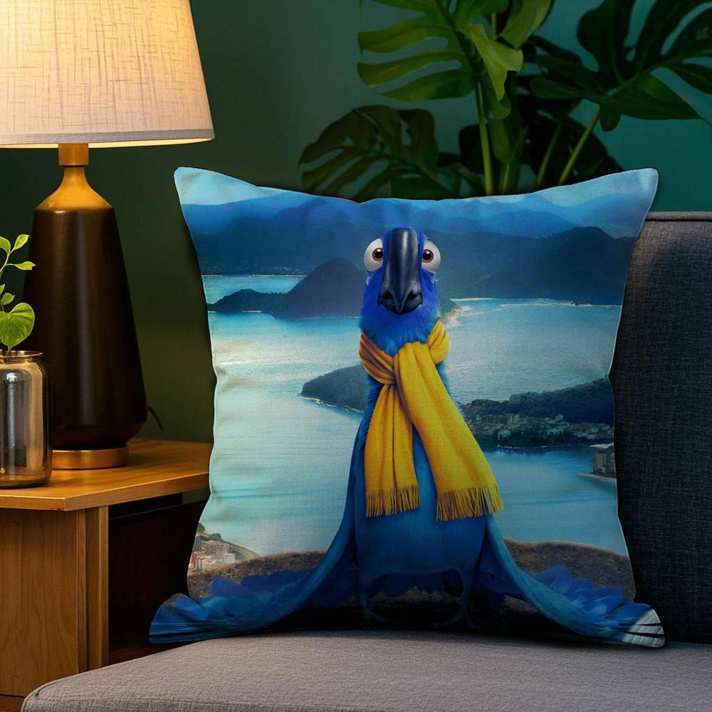 R-Rio A-Adventure Pillow Case Plush Linen Soft Double Sided Printed Design Throw Cushion Decorative Home