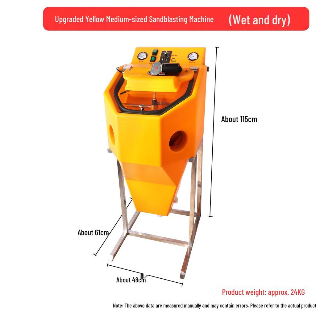 Dual-Gauge Wet & Dry Sandblasting Machine for Gold & Silver Jewelry Frosting with Tools & Air Compressor