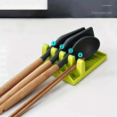 Silikon Utensilienhalter, Besteckhalter, Löffelablage, Geeignet für Pfannenwender, Langstieligen Löffel, Gabel, Deckelablage