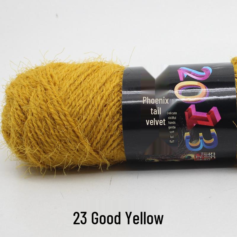 Handmade Mohair Peacock Feather Velvet Yarn for Sweater and Cardigan Knitting