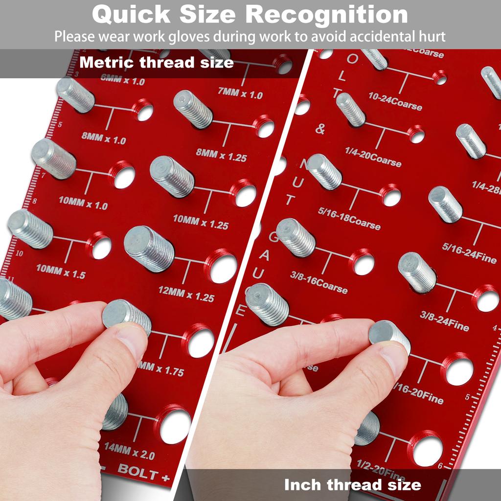 Thread Nut and Bolt Checker 28 Thread Identification Gauge Identification Gauge Imperial and Metric Thread Gauge Measuring Tool