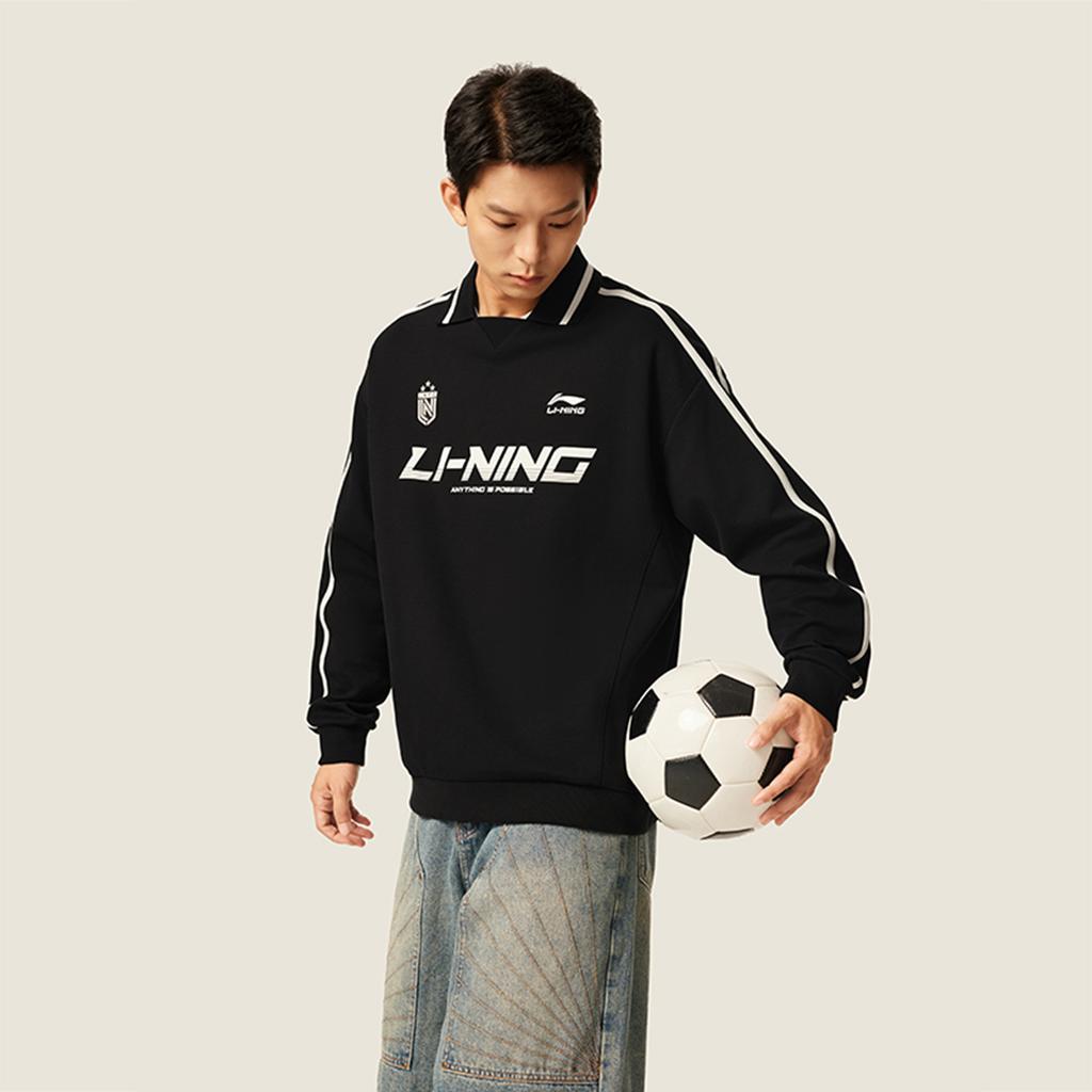 Li Ning Sports Lifestyle Series Loose Fashion Brand Logo Couple Sweatshirt Unisex Sweatshirt AWDVC89-2