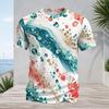 Mens Plus Size Round Neck Raglan Short Sleeve T Shirt Abstract Printed Multicolor