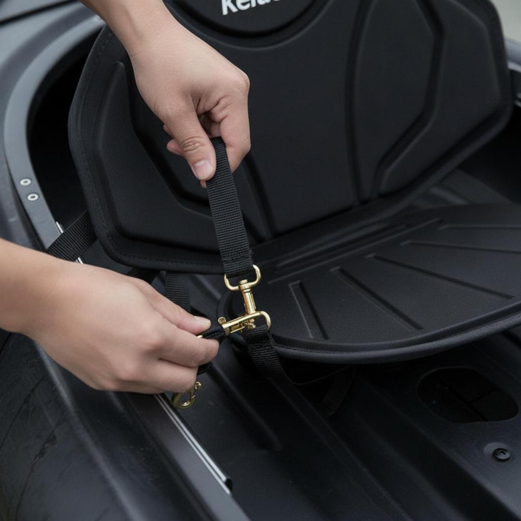 Boat Seat Cushion with Detachable Backrest Supportive for Kayaking, Canoeing