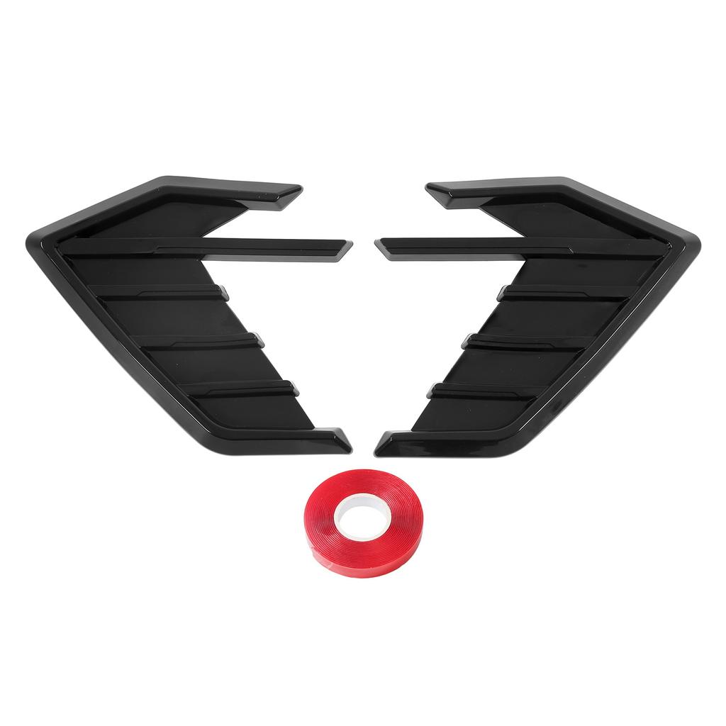 2 Stück Auto Kotflügel Seitenabdeckung Luftauslass Zierleiste Glänzend Schwarz Außenzubehör Universell für Auto