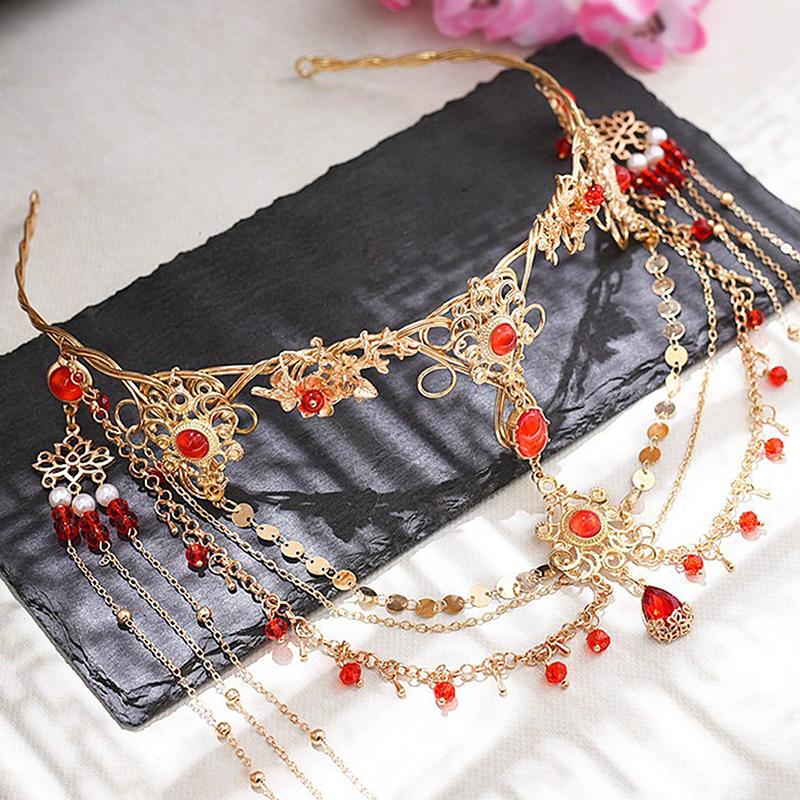 Handgefertigtes Süßes Hochzeits-Kopfschmuck Braut-Kopfkette Haarschmuck für Frauen Stirnband-Accessoires