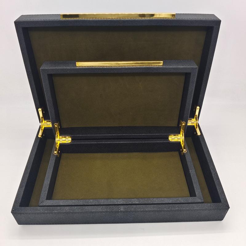 

Velvet Jewelry Box Tray Necklace Earrings Ring Jewelry Boxes Organizer Bracelet Display Portable Accessories Storage for Women 28.2X16.2X7.5CM чорний