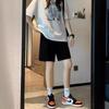 Black Five-Point Casual Sports Shorts - Women's Korean Style, Loose Fit, Mid-Waist, Versatile Summer Outerwear