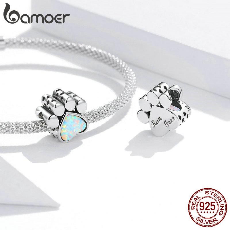 BAMOER 925 Sterling Silver Pet Animal Pendant Charm for Snake Bracelet or Necklace DIY Jewelry Making SCC1681