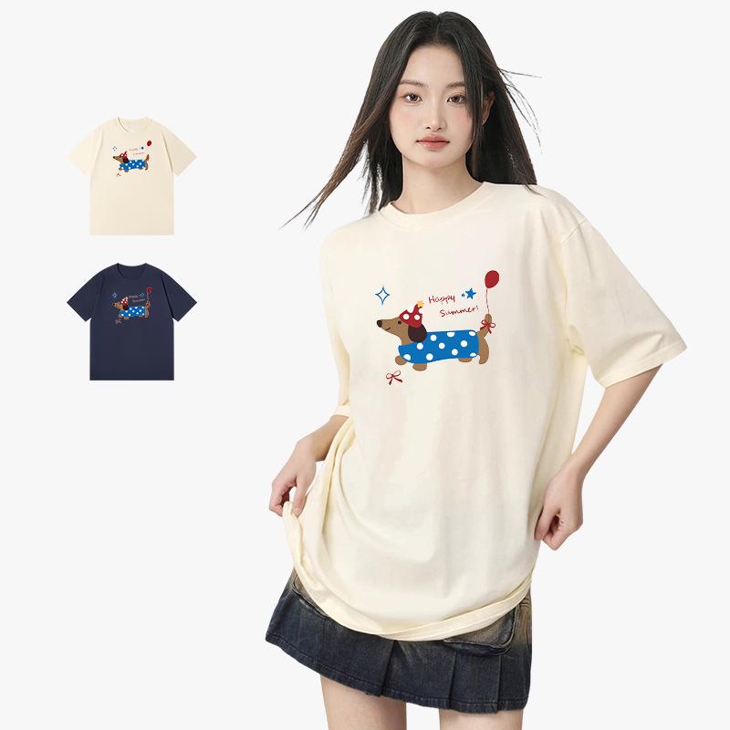 

Women s High-End Korean Cotton T-Shirt - Short Sleeve, Loose Fit, Trendy Summer Style XL