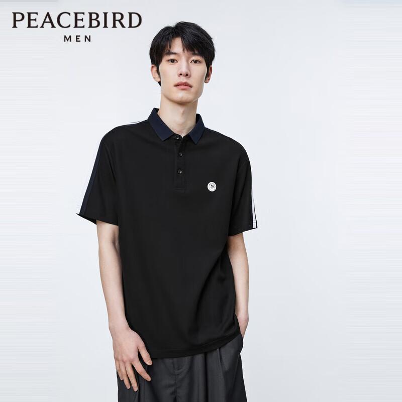PEACEBIRD Men s Summer Color Block Polo Shirt M