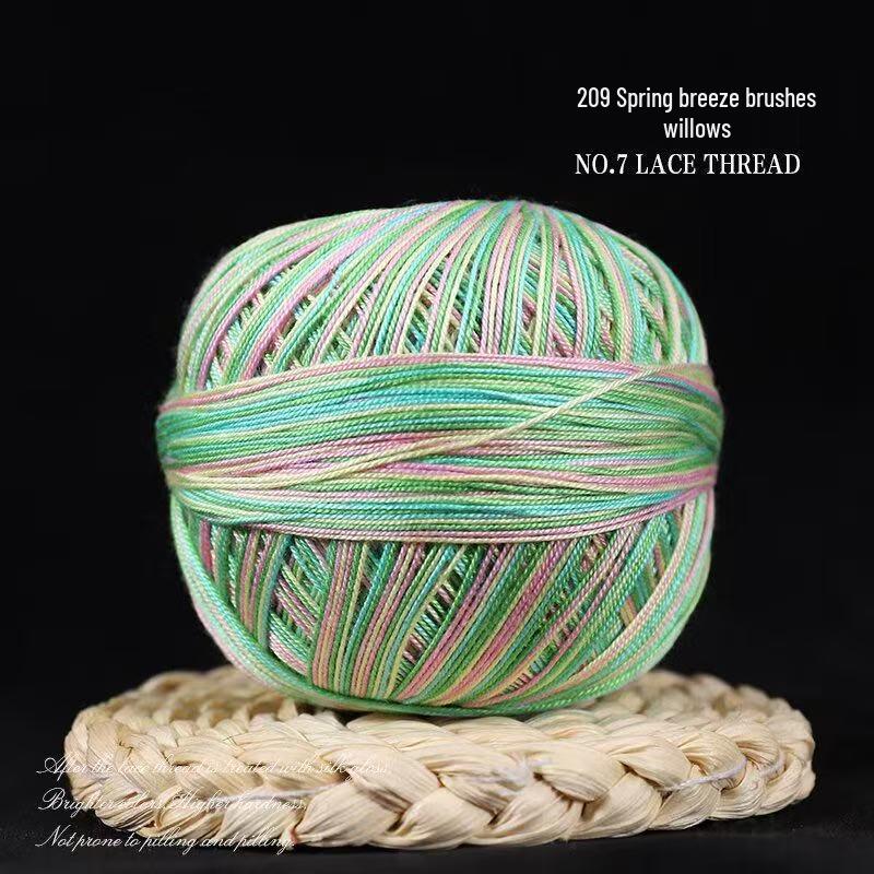 No. 7 Pure Cotton Silk Lace Yarn – Hand-Knitted, Strong Twist, Soft Half-Sleeve Crochet Yarn