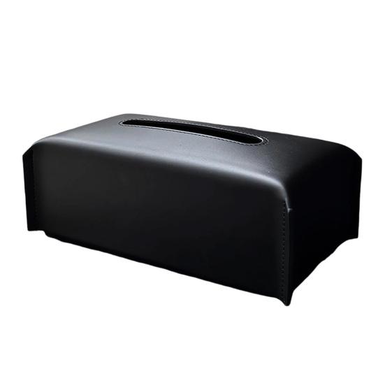Tissue Box Durable PU Minimalist Design Leather Waterproof Smooth чёрный