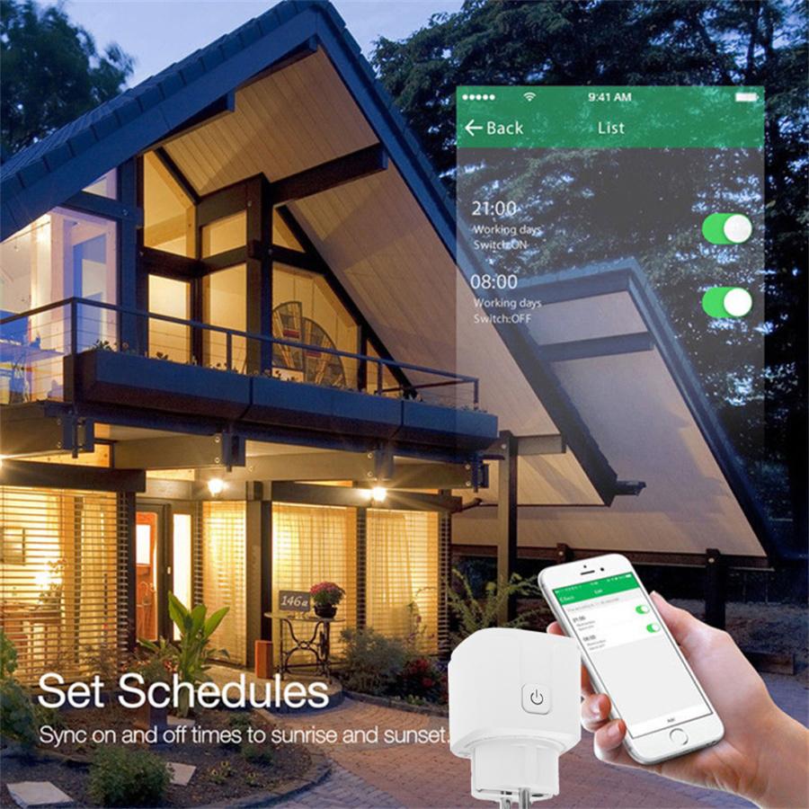

16A EU Smart WiFi Plug Power Socket Outlet Timing Function Voice Control Works With Alexa Smart Life Tuya Smart Home