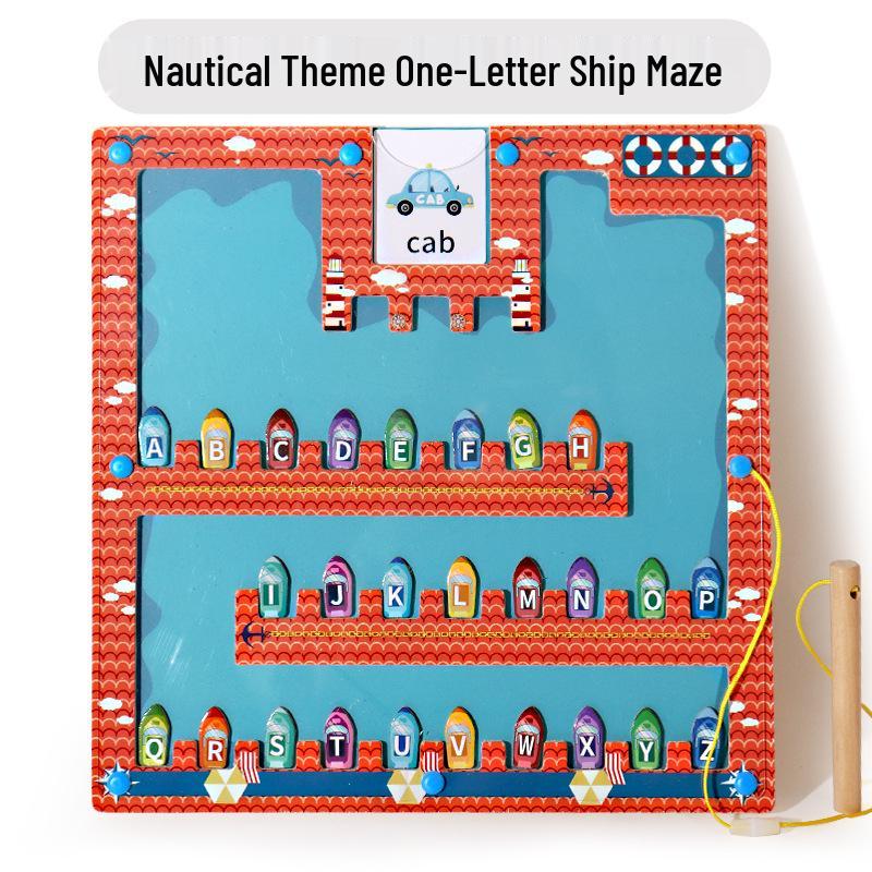 Magnetic Wooden Number Maze: Children's Color Sorting & Counting Board for Early Education and Logical Thinking