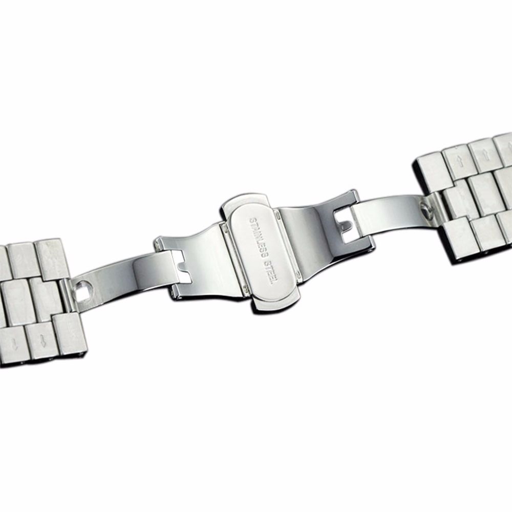 20mm Silver Milanese Mesh Web+Strip Stainless Steel Watch Band Strap Bracelet with Push Button Hidden Clasp Watch Accessory