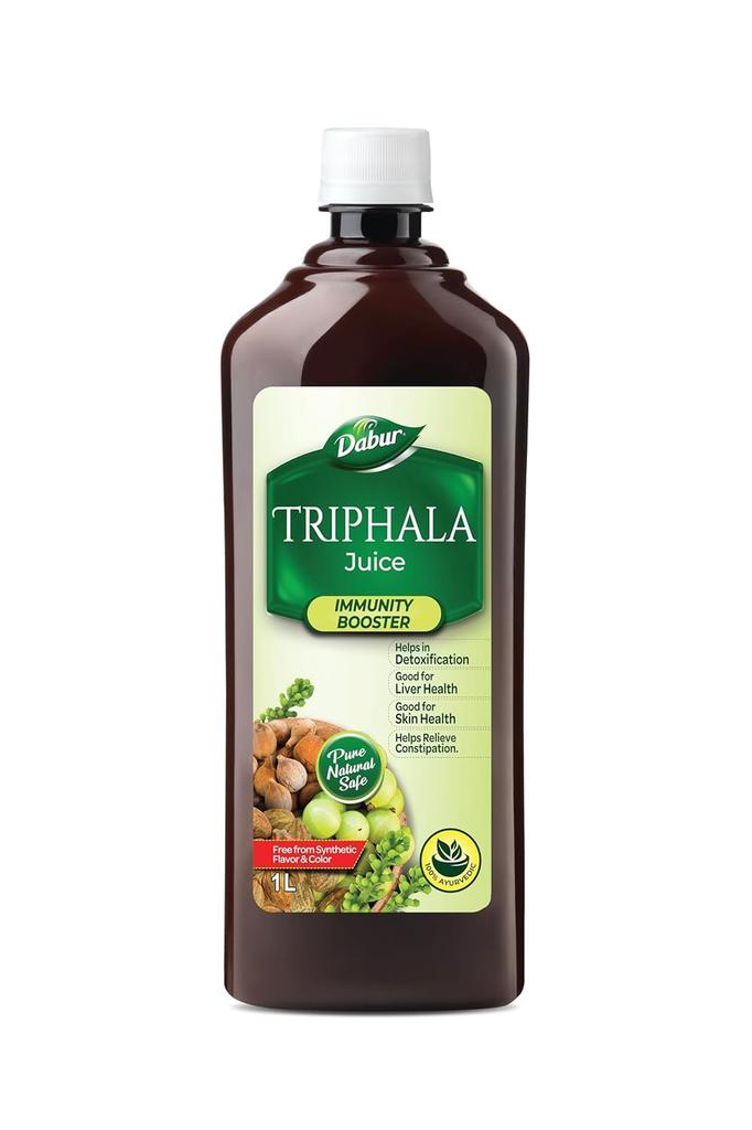 Dabur Triphala Juice - 1L | 100% Ayurvedic Formulation | Improves Gut Health & Promotes Healthy Gut | Supplement for lasting Relief from Constipa