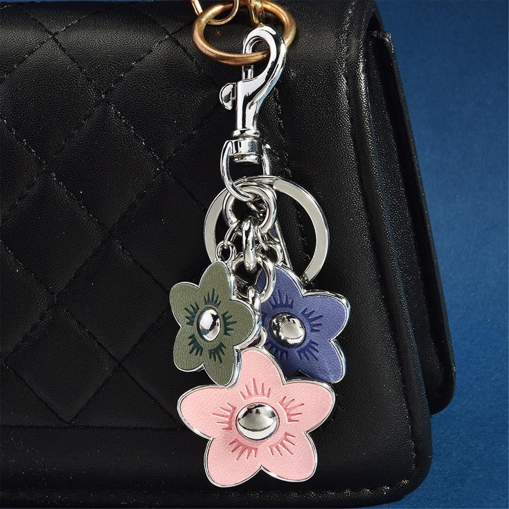Elegant Flower Keychain Women Handbag Decoration Key Holder Mobile Phone Chain Car Key Accessory for Daily and Party