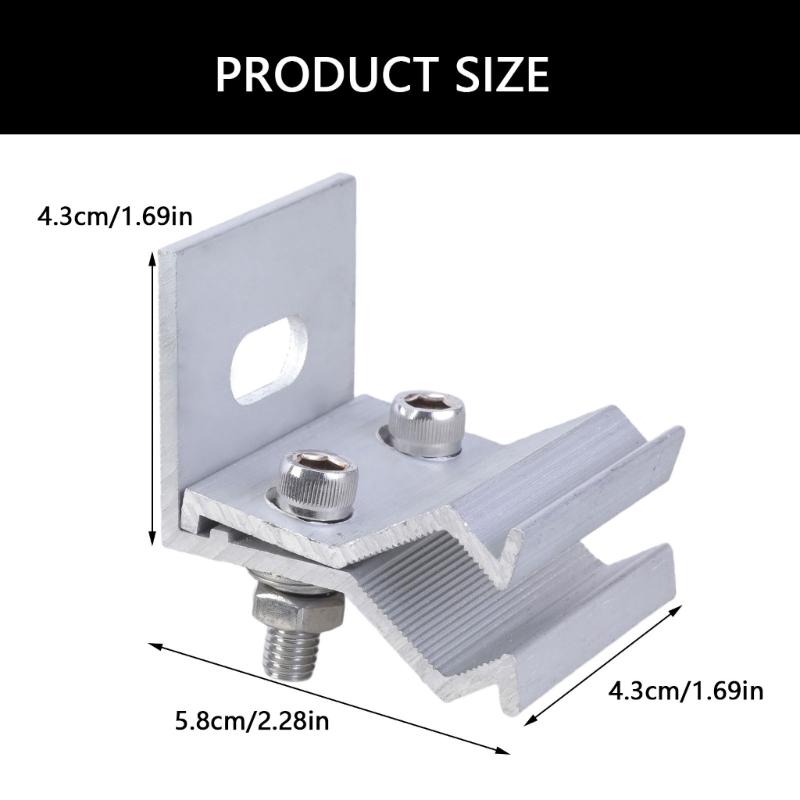 Aluminium Standing Seam Clamps Portable Accessory for Fixing Solar Structures On Folded Sheet Metal Roofs 4Pieces