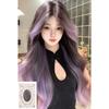 Sweet Purple Ombre Wig for Women: Long, Fluffy, Middle-Part, Natural Look, Elegant Daily Fashion, Full Head Coverage.