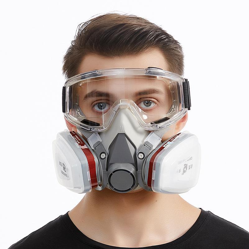 Puda 410 Industrial Gas Mask - Anti-Organic Vapor, Chemical, Spray Paint, and Dust Protection (6200 Model)