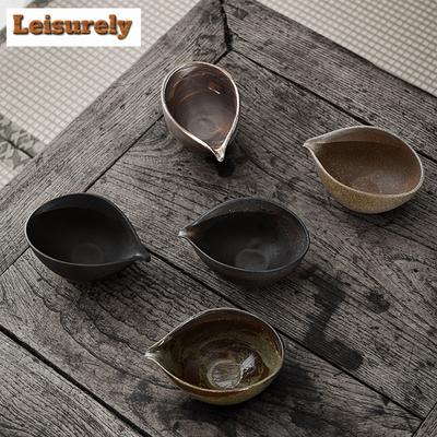 200ml Handmade Coarse Pottery Tea Pitcher Japanese Powder Yin Boat Tea Divider Cha Hai Justice Cup Kung Fu Teaware Supplies Gift