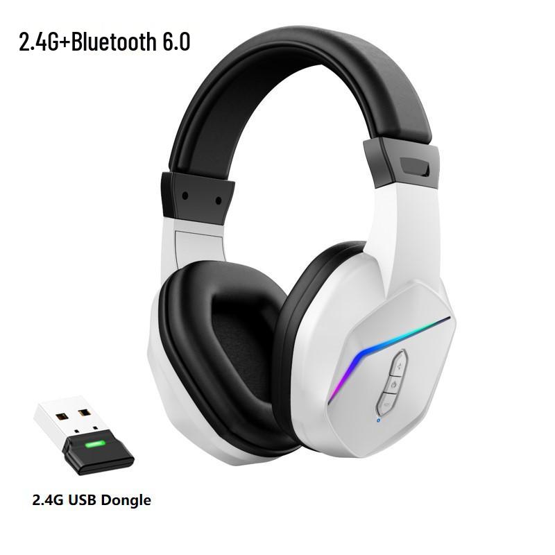 2.4G Bluetooth Luminous Gaming Headset with USB Wireless Transmitter - Low Latency Esports Audio.