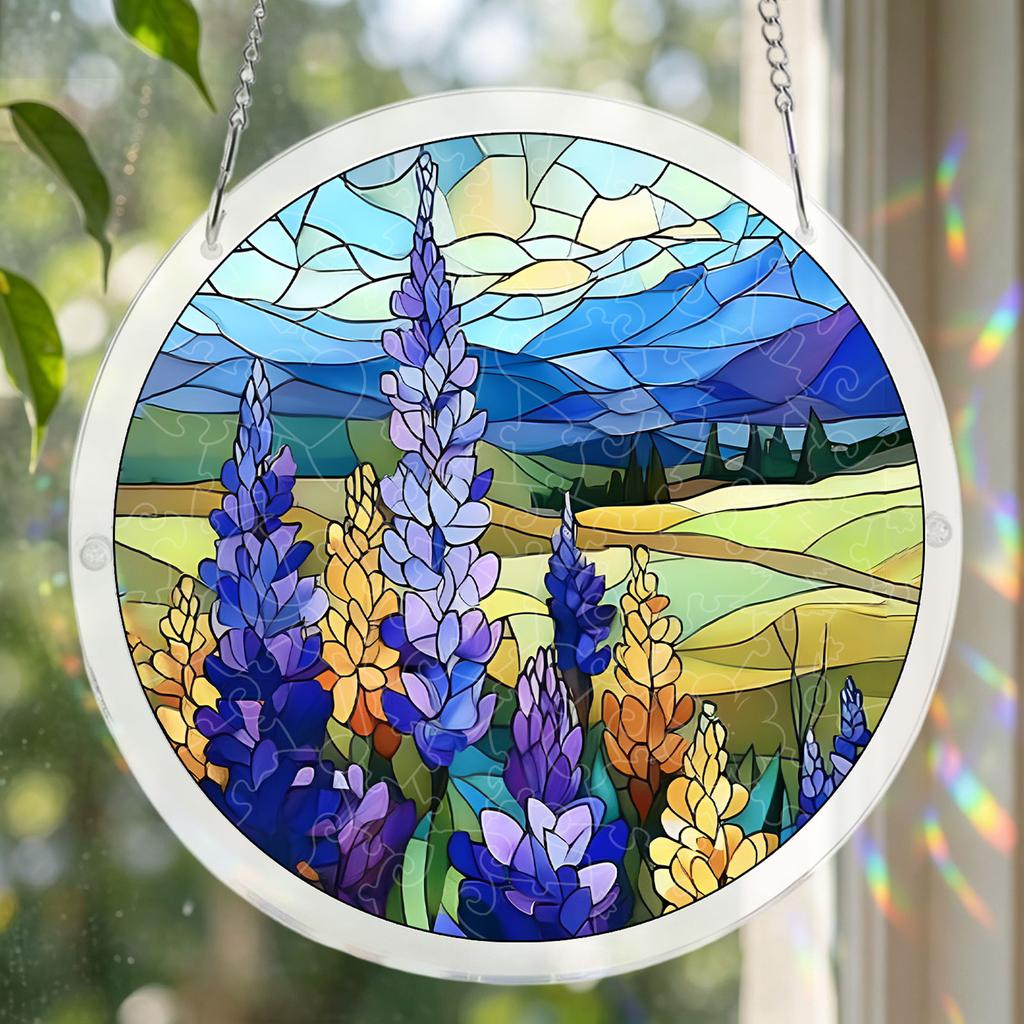 Akrylové puzzle lze zavěsit na dveře, do zahrad, pro vnitřní i venkovní dekoraci. Akrylové puzzle Lapač slunce Závěs na okno