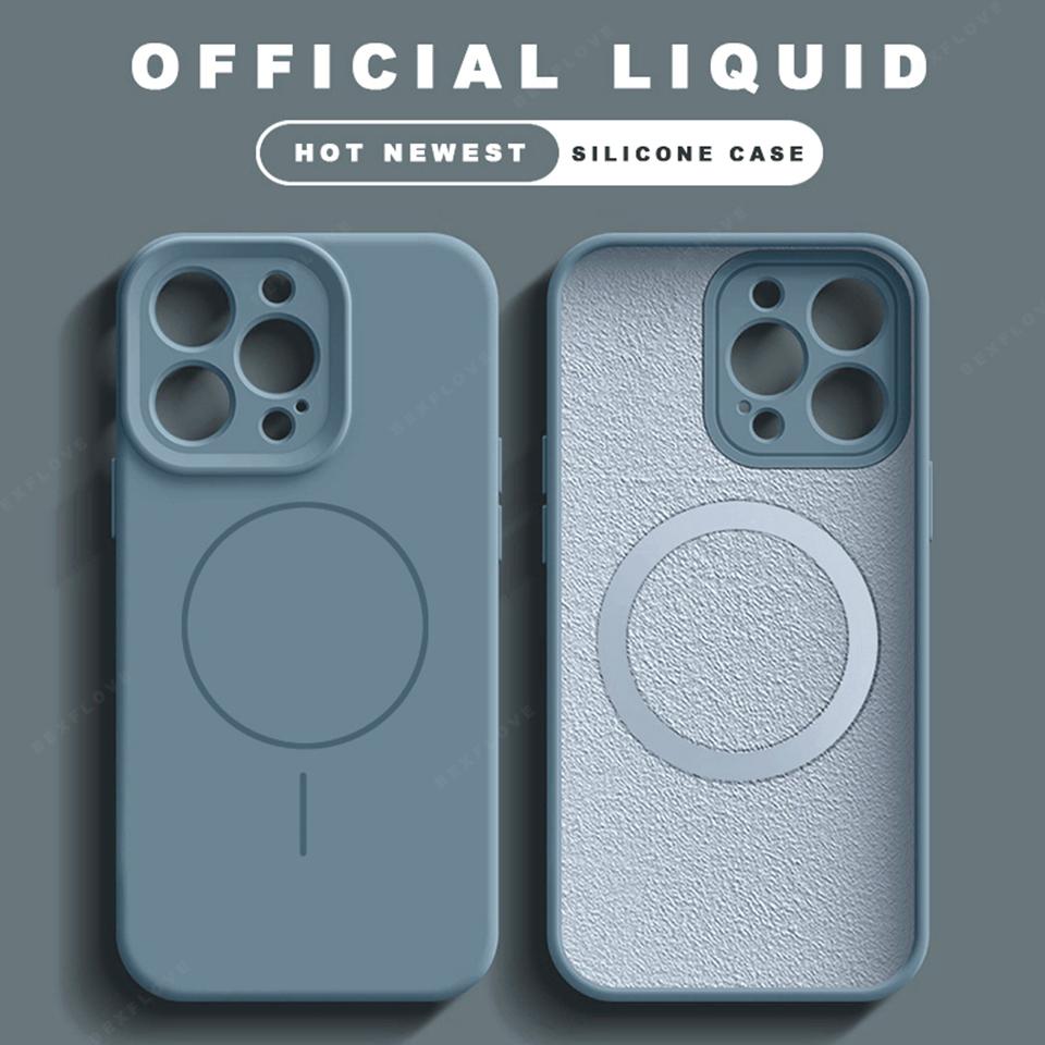 

Магнитный чехол на шнурке для iPhone 16 14 15 Plus 11 12 13 16 Pro Max Magsafe Жидкий силикон Зарядный ремешок Защитная крышка For iPhone 13 Pro