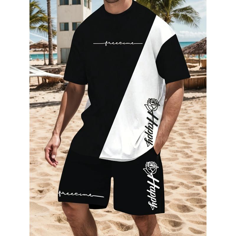 Men s sportswear trendy short-sleeved summer new suit S