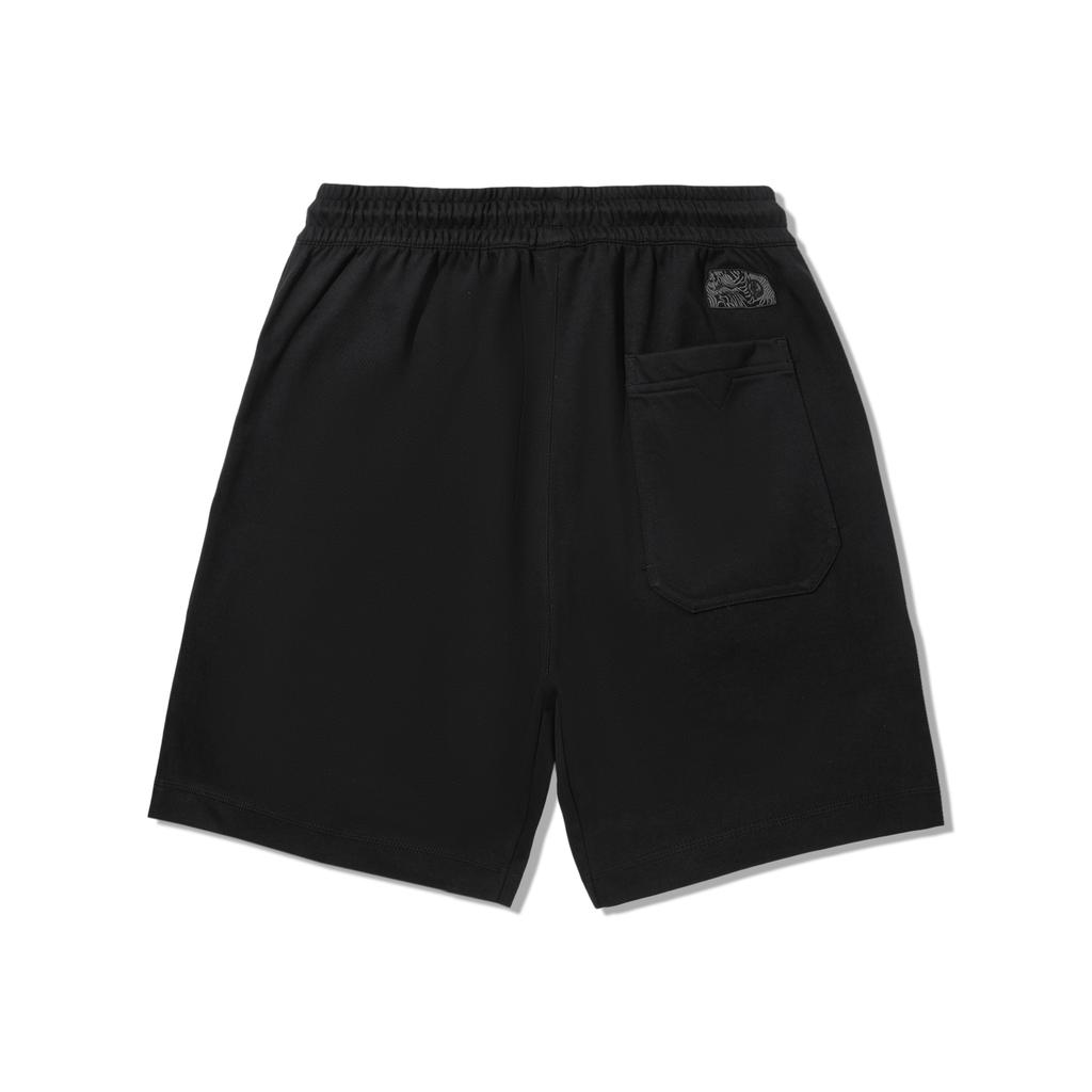 Li Ning X Jackie Chan Collaboration Kung Fu Series Sports Minimalist Solid Color Loose Casual Shorts Men shorts Black AKSV533-2