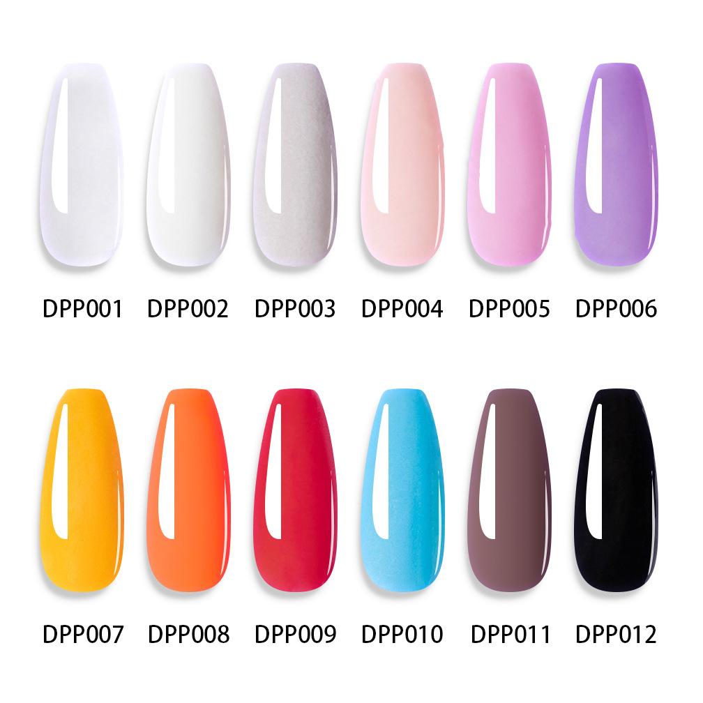 Limegirl Sada Dip Powder na nehty 12 barev Třpytivá & Jednobarevná sada dipping prášků DIY manikúra Dlouhotrvající Odolná proti odlupování