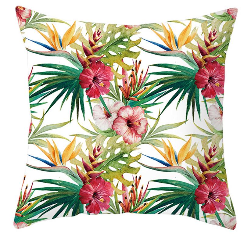 Tropical Plant Printed Pattern Cushion Cover for Home Living Room Sofa Decoration Pillow and Pillowcase