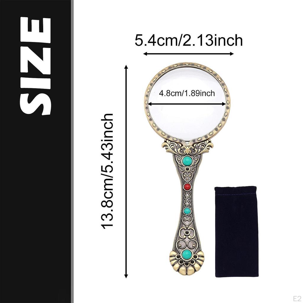 3x Retro Glass Book Reading Aid Fine Pattern Magnifier Identification Tool for Science Class