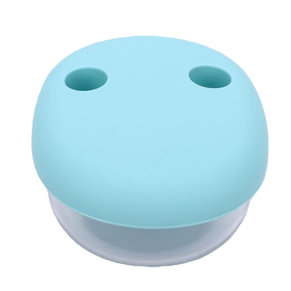 2-in-1 Snack Fingerbehälter Silikon Fingerdeckel Tragbar Auslaufsicher Freihändig Snackbehälter Blau