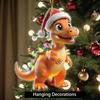 2-teilige Fantasy Dinosaurier Acryl Weihnachtsbaumschmuck Weihnachtsmütze - Feiertags-Feiertagsanhänger für Weihnachten und alle Anlässe