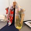 Hot Air Balloon Print Square Silk Scarf Soft Satin Lightweight Bandana for Women Vacation Neck Scarves Hairband Bag Accessory