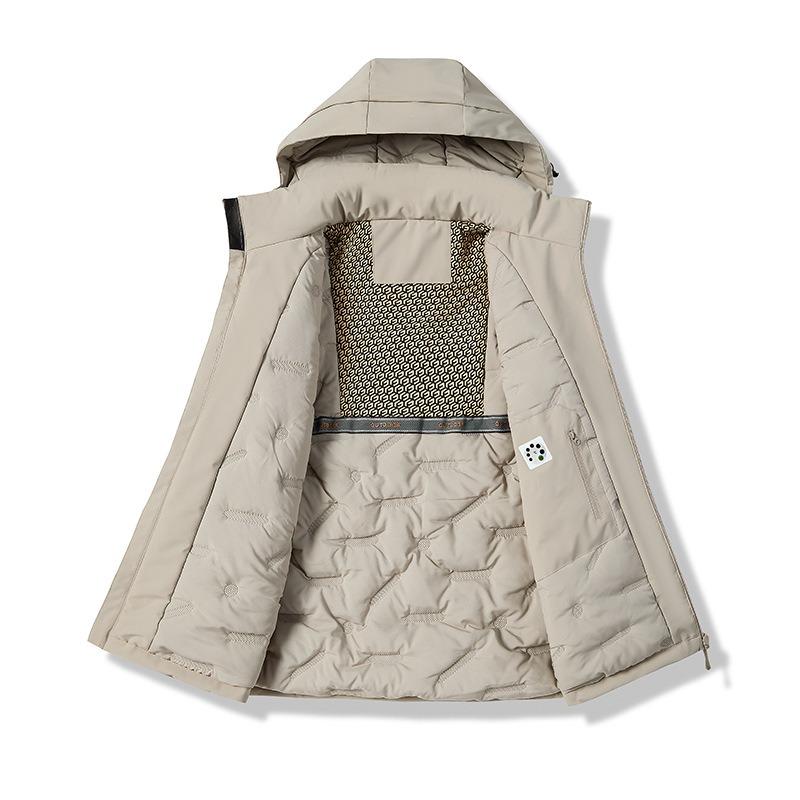 Schwarzgold warm gefütterte Baumwollkleidung lässige Sport-Kapuzenjacke winddicht, kältebeständig und wasserdicht Outdoor-Bergsteigeranzug