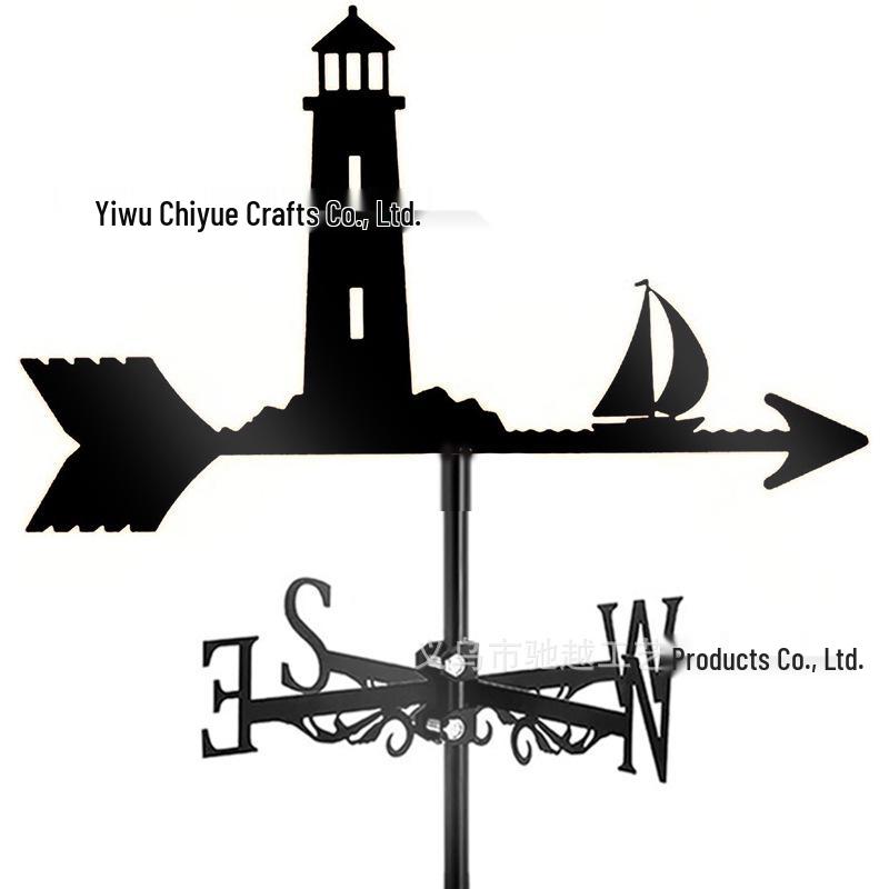 Weather Vane Ornament: Outdoor Wrought Iron Spray-Painted Roof Decoration Metal Craft