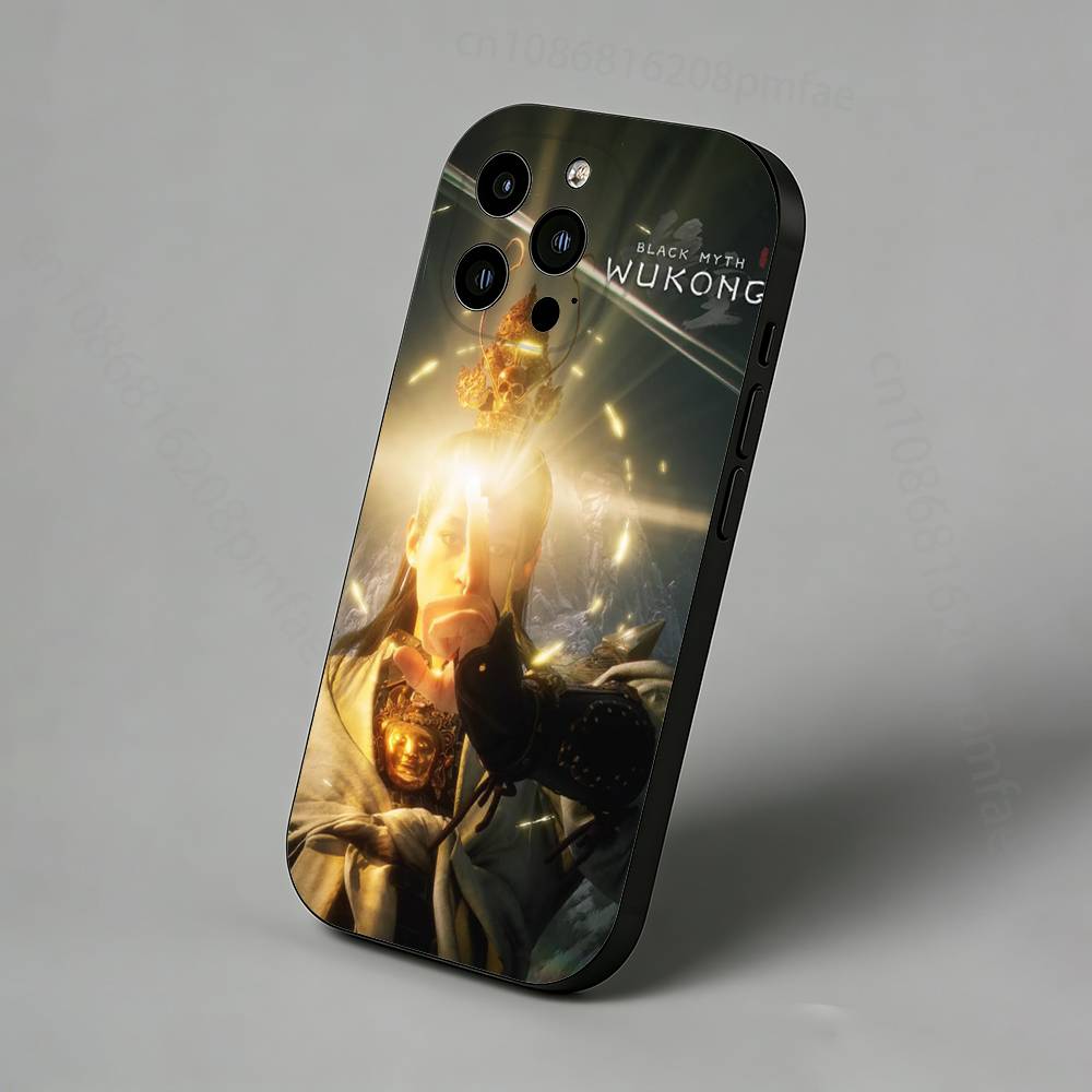 B-Black Myth Wukong Phone Case for iPhone 17 Air 16 Pro Max 16e 15 Plus 14 13 Mini 12 11  Back Cover