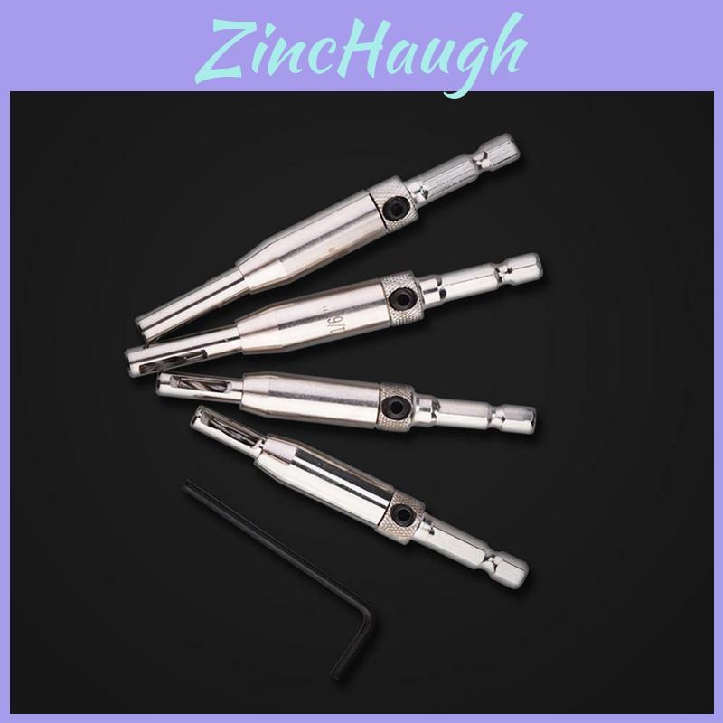 Exceptional 4x Hex Shank Self Centering Door Window Hinge Twist Wood Drill Bit Hole Puncher For Precision Drilling