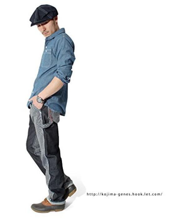 Kojima Jeans Denim Work Size 34 Men's Multi-Stripe Pants,