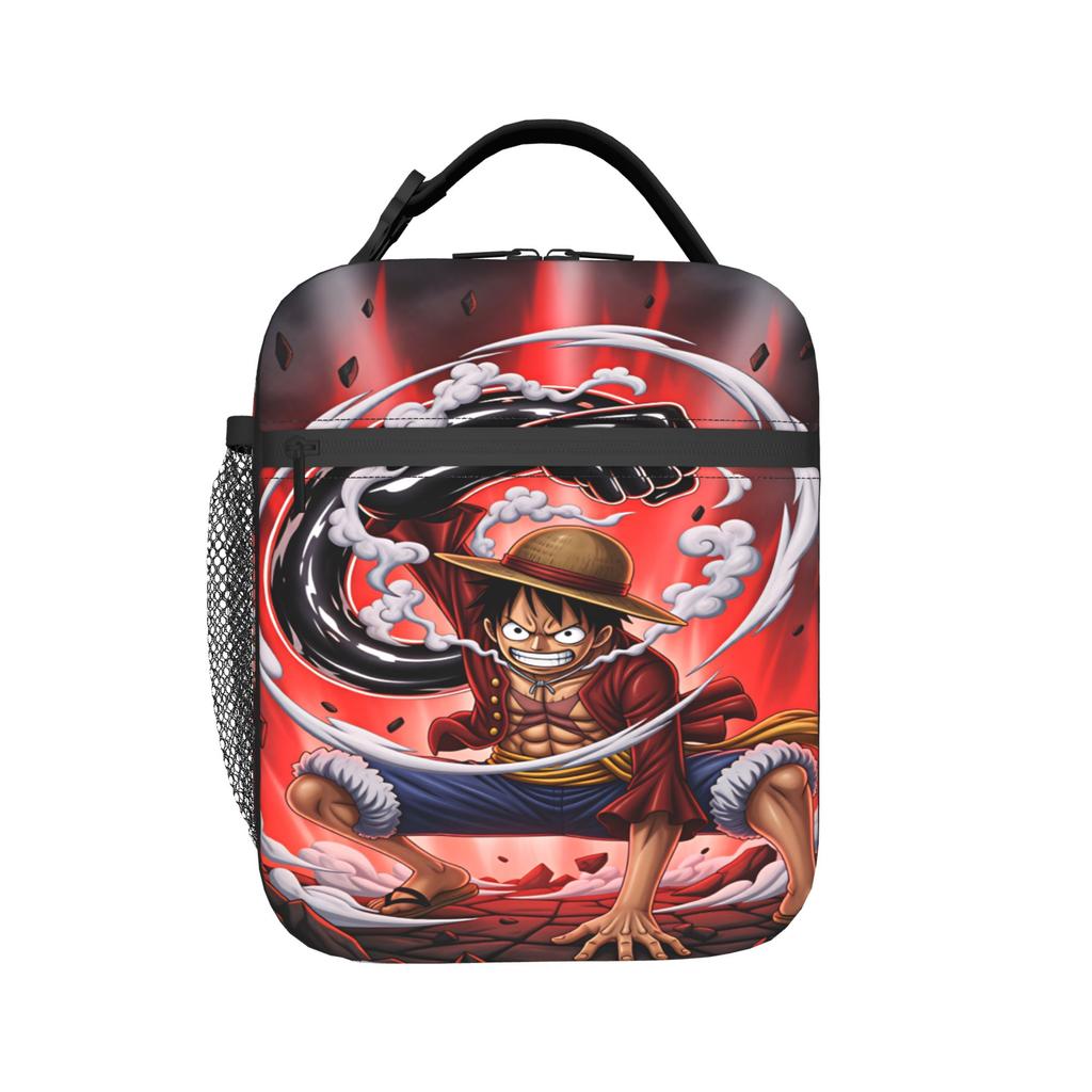 Ones Pieces Luffy Lunch Bag Portable Lunch Box Women Travel Graphic Cooler Bag Casual Oxford Thermal Tote Handbags