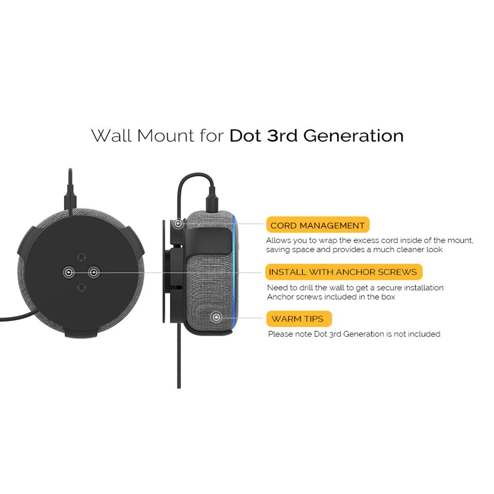 Speaker Wall Hanging Bracket Mount for  Echo Dot 3rd Generation Smart Home Speaker Storage Organzier Rack