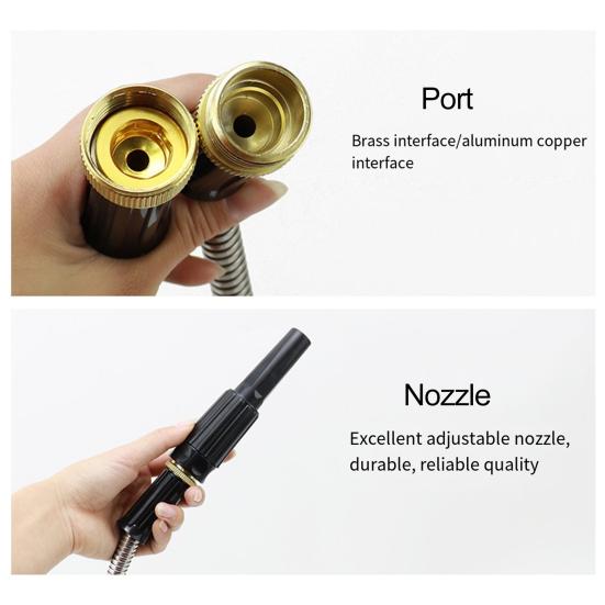 Furtun de grădină din oțel inoxidabil Conductă de apă extensibilă flexibilă anti-îndoire Furtun rezistent la intemperii cu rezistență la scurgeri