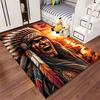 Native Warrior Sunset Design Suitable As a Non-slip Mat for the Living Room or Bedroom Sofa