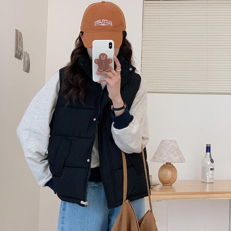 New vest women's coat loose and versatile short stand-up collar women's down cotton vest autumn and winter